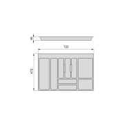 Emuca Portaposate Optima Vertex/Concept 500mm (Spalle 16mm), 800, Plastica grigio antracite, Tecnoplastica