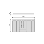 Emuca Portaposate Optima Vertex/Concept 500mm (Spalle 16mm), 900, Plastica bianca, Tecnoplastica