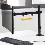 Emuca Supporti per monitor inclinabili e girevole a 360° per tavolo., Semplice, Verniciato nero, Acciaio