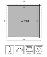 Casetta astrid cm 300x300      - Casette in abete grezzo - ESTERNI DA VIVERE