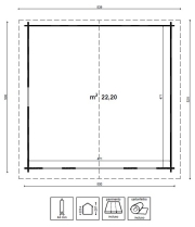 Casetta lavinia cm 500x500 - Casette in abete grezzo - ESTERNI DA VIVERE