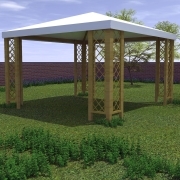 Gazebo capri 360x300 con grigliati - Pergole gazebo e carport - Losa Esterni da vivere