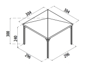 Gazebo ischia 300x300 senza grigliati - Pergole gazebo e carport - Losa Esterni da vivere