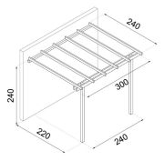 Pergola addossata 300x240 - Pergole gazebo e carport - Losa Esterni da vivere