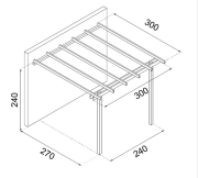 Pergola addossata 300x300 - Pergole gazebo e carport - Losa Esterni da vivere