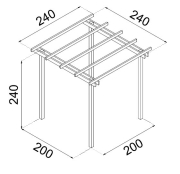 Pergola autoportante 240x240 - Pergole gazebo e carport - Losa Esterni da vivere