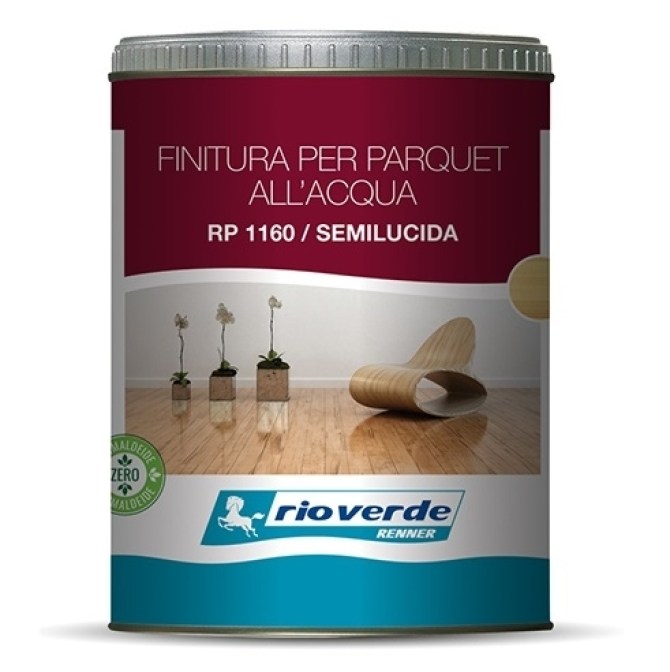 Finitura Semilucida all'acqua  Trasparente x Parquet da 2,5 lt