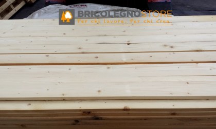 Listello Tavola Abete Grezzo 25 x 120 x 4000 mm semipiallato