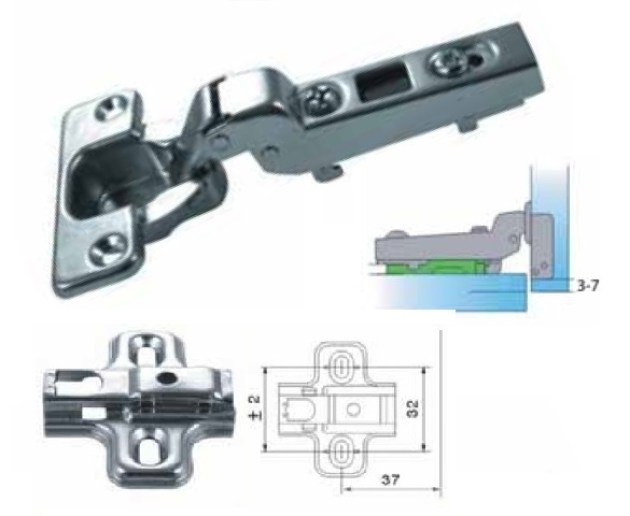 Cerniera Incoll 110° Collo 8 Box 35 mm con Clip