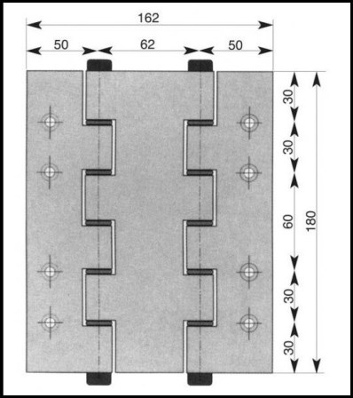 Cerniera a Molla Doppia Azione 180 mm