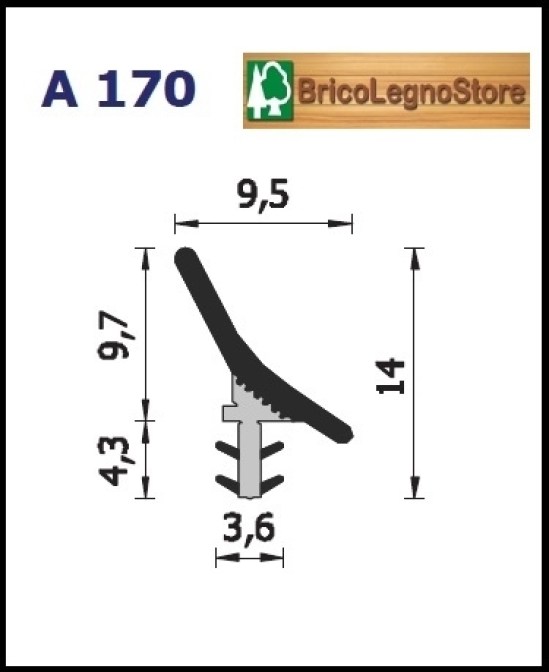 Guarnizione per infissi scorrevoli L28-A170 a rotolo