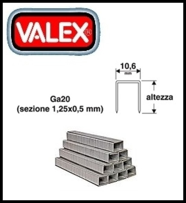 Punti per graffatrice manuale 1000 pz Valex