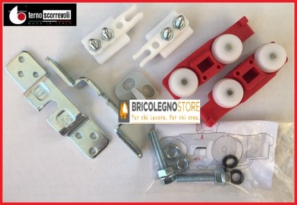 Kit per porta scorrevole binario più carrelli